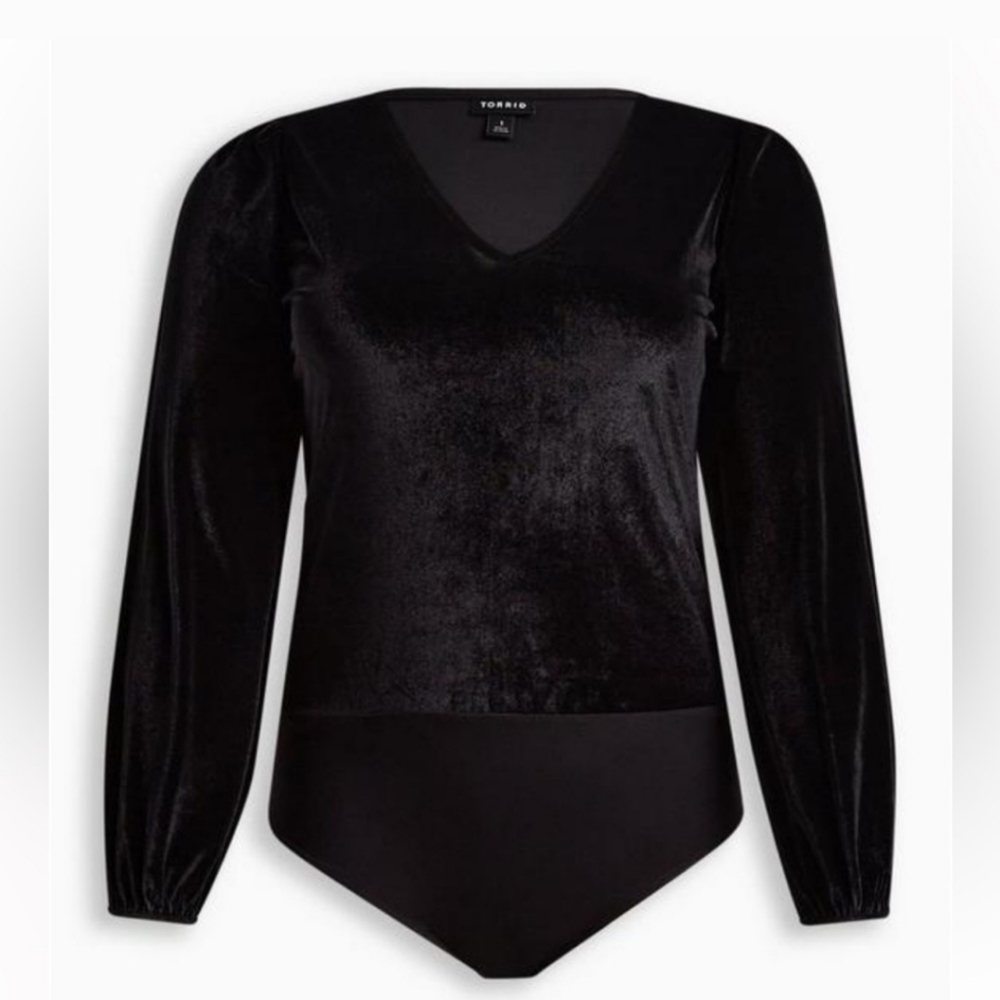 Torrid V Neck Velvet Long Sleeve Bodysuit - Picture 11 of 13